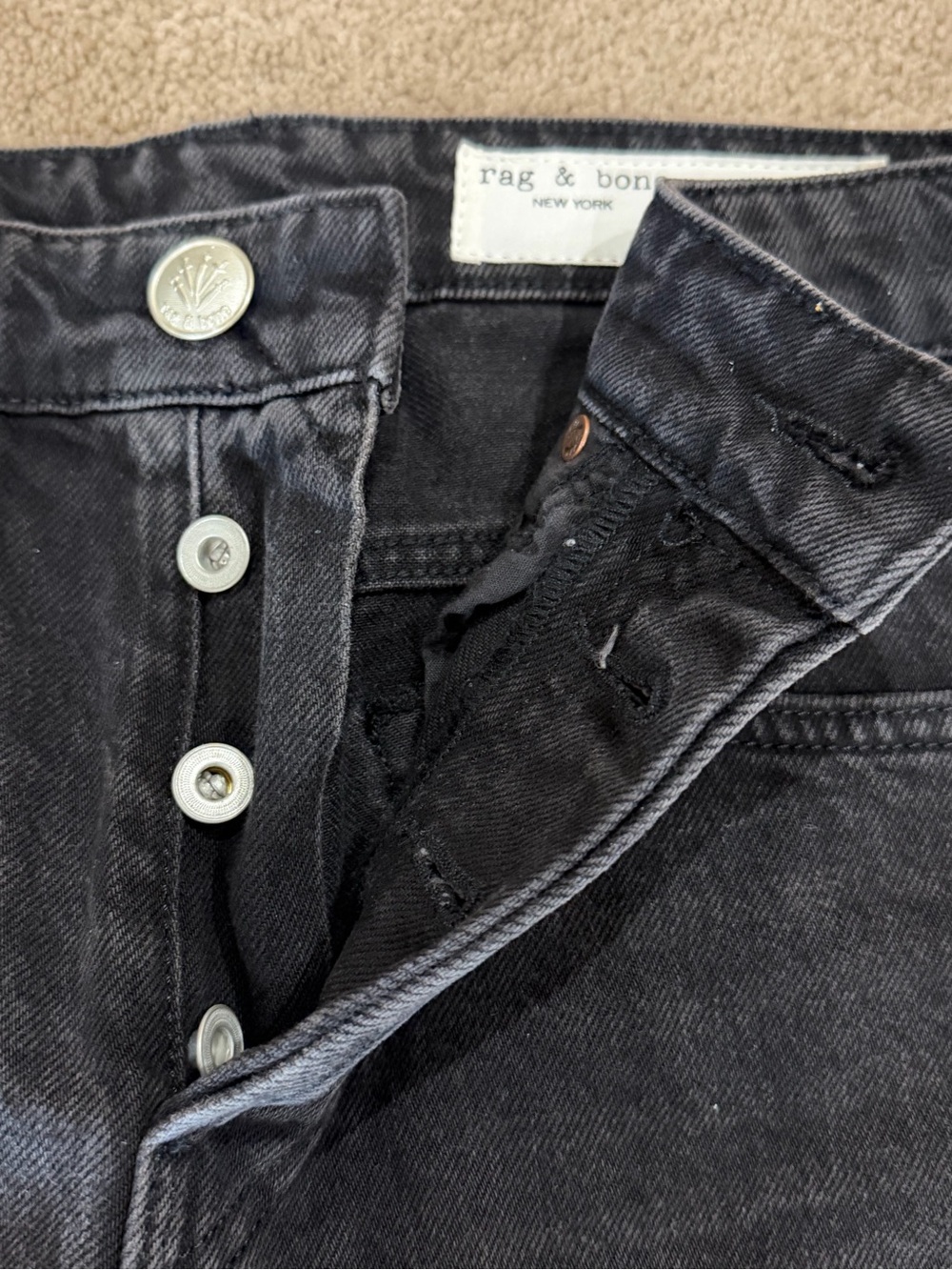 rag & bone Black Raw-Hem Miya Denim Cutoff Shorts size 26 - Picture 4 of 17